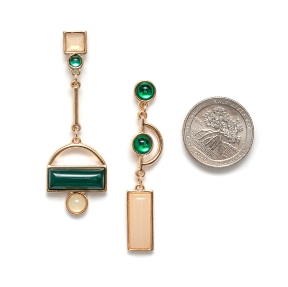 Retro Inspired Green Earrings - Only 1 left! - Picture 3 of 3